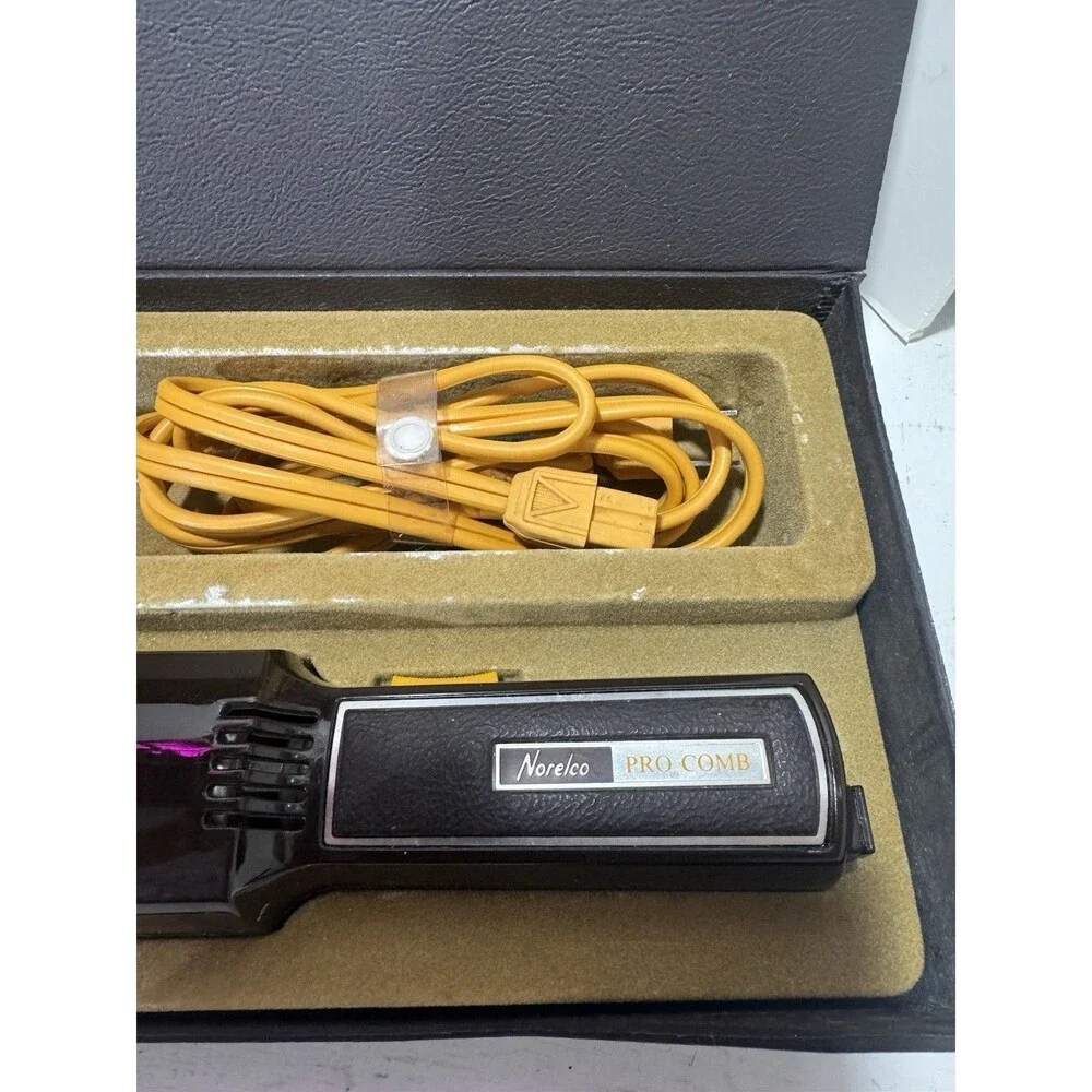 Vintage Norelco Pro Comb Hot Cold Air Heated Styling Brush Procomb TESTED